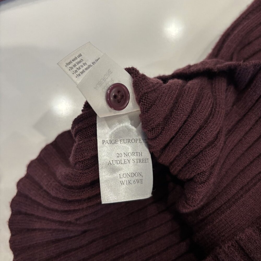 XS Button Up Cardigan V Neck Long Sleeve Soft Stretch Paige Shirin Ribbed Top - Picture 9 of 10